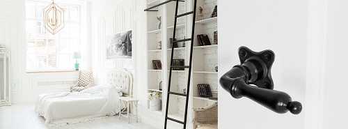 Deurklink zwart klassiek