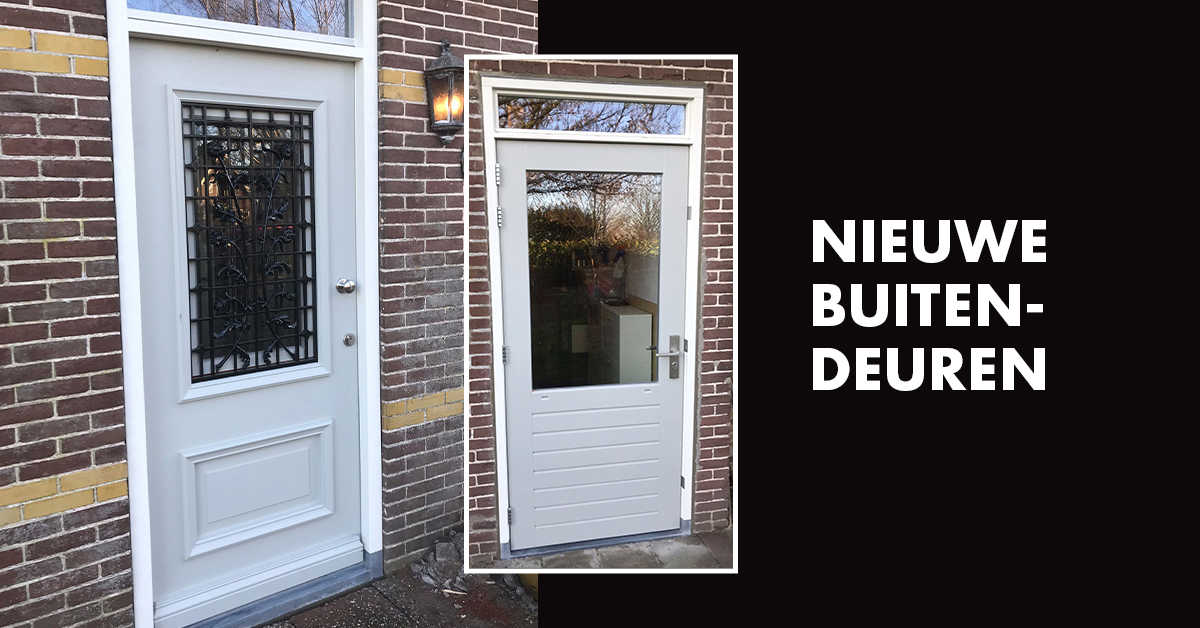 Nieuwe buitendeuren met kozijnen en hardstenen onderdorpels